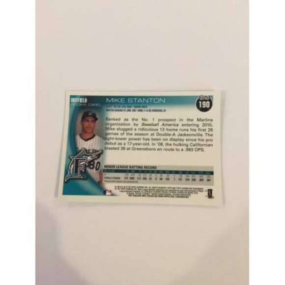 2010 Topps Chrome Baseball Giancarlo Mike Stanton RC #190 (054) - Picture 2 of 2